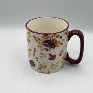 10 Strawberry Street FALL LEAVES AND FLOWERS Ceramic Mug